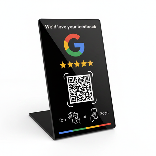 Scannable Google review card